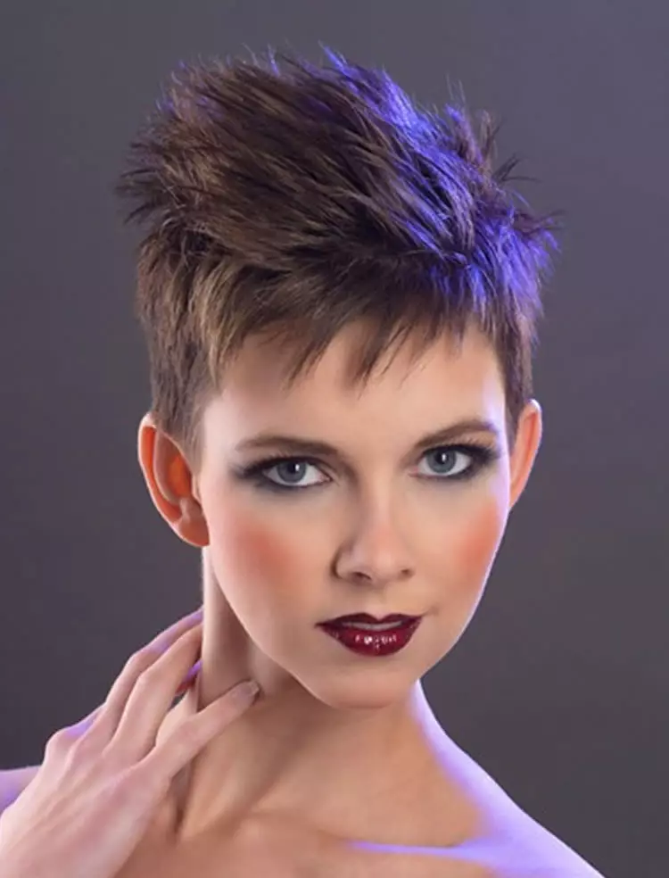 Pixie Haircut（78枚の写真）：女性のヘアスタイル、ファッショナブルな新品。 Pixieスタイルで選択された寺院のヘアカットは誰ですか？技術実装 5992_28