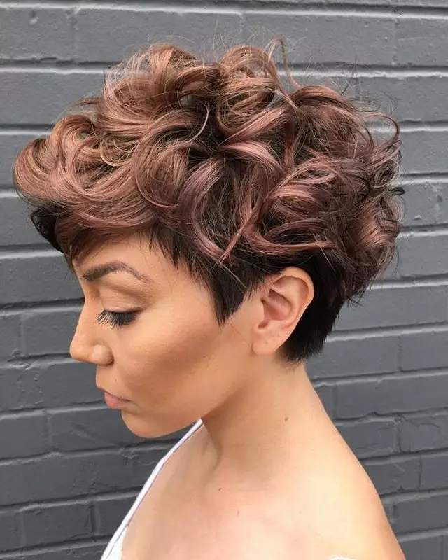 Pixie Haircut (78 billeder): Kvinders frisurer, fashionable nye varer. Hvem er et hårklipp med et valgt tempel i Pixie-stil? Teknologi implementering 5992_64