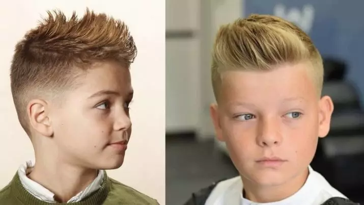 Haircuts Hallef-Fuuss fir Jongen (39 Fotoen): Frisuren fir Teenager, Puppelchen Hoeraarmen fir 5 an 10 Joer 6005_34