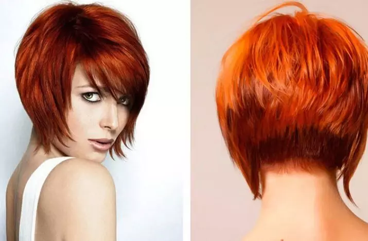 سرخ بال پر ہیئر کٹ (55 فوٹو): bangs کے ساتھ تانبے سرخ رنگ کے بال کی درمیانی لمبائی پر hairstyles، ایک کارا، Pixie یا باب کا انتخاب کریں 6006_55