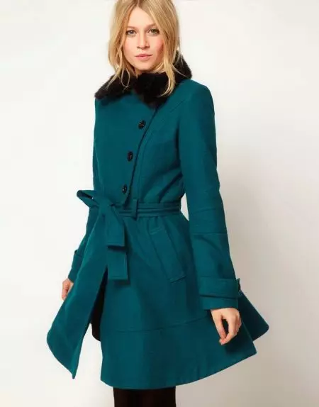 グリーンコート（122写真）を着用するもの：濃い緑、スカーフがフィット、バッグ、アクセサリー、英語の襟付きコート 601_22