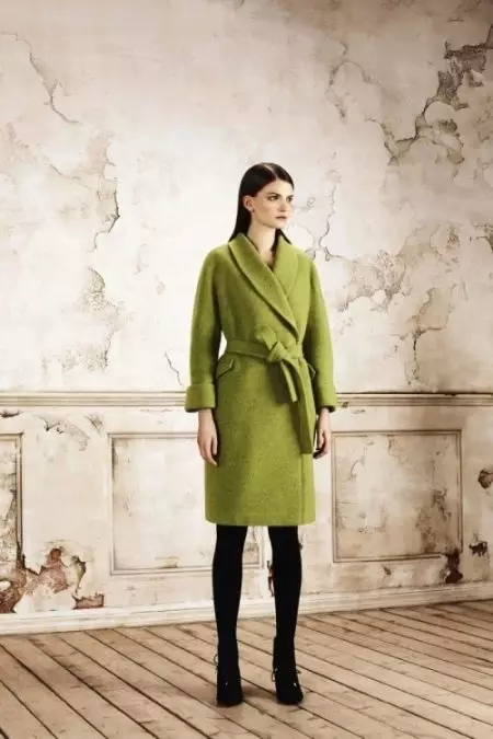 グリーンコート（122写真）を着用するもの：濃い緑、スカーフがフィット、バッグ、アクセサリー、英語の襟付きコート 601_23