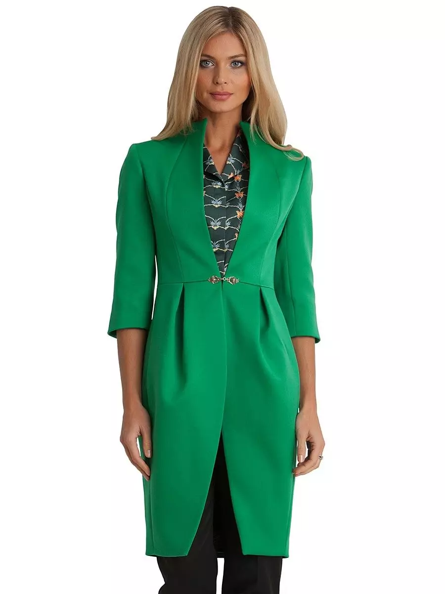 グリーンコート（122写真）を着用するもの：濃い緑、スカーフがフィット、バッグ、アクセサリー、英語の襟付きコート 601_34