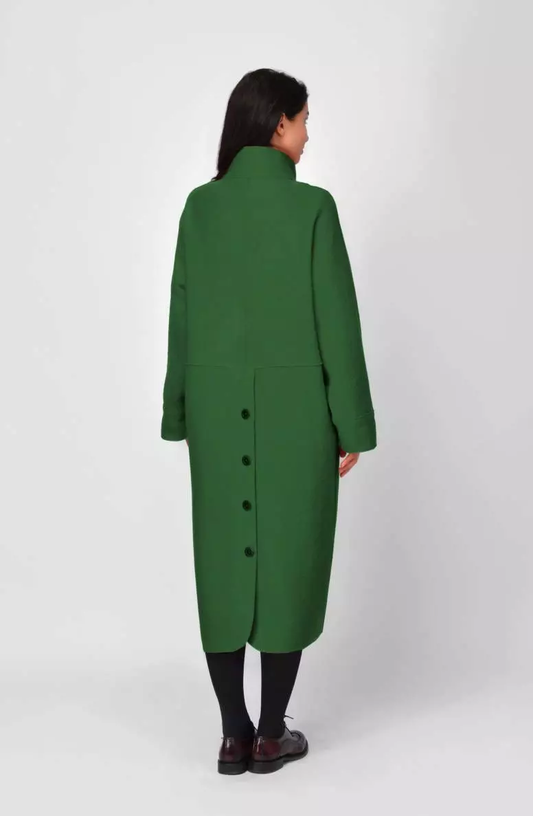 녹색 코트 (122 장의 사진)를 착용하는 것 : 진한 녹색, 어떤 스카프가 적합 할 것, 가방, 부속품, 영어 칼라가있는 코트 601_36