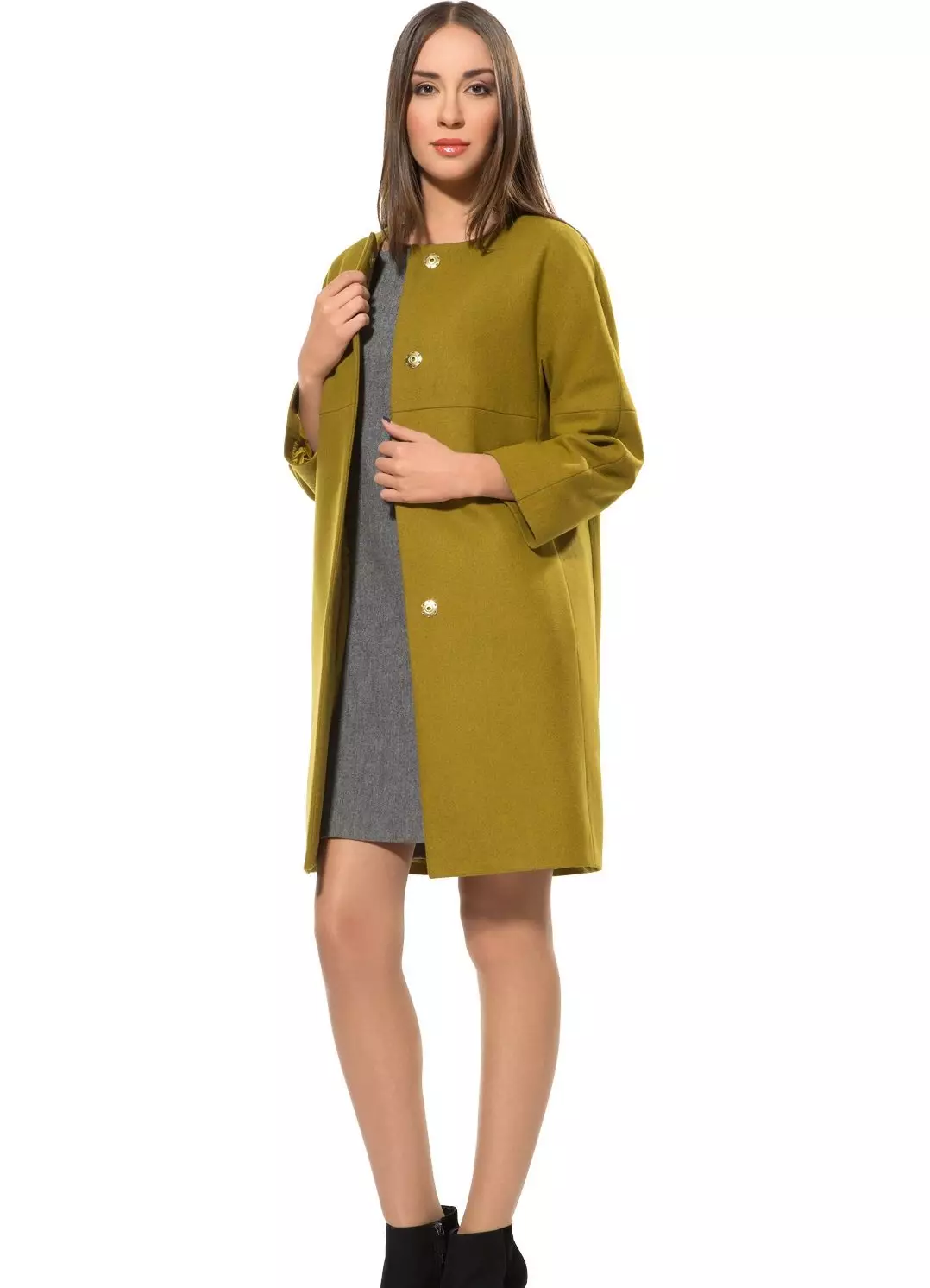 グリーンコート（122写真）を着用するもの：濃い緑、スカーフがフィット、バッグ、アクセサリー、英語の襟付きコート 601_60