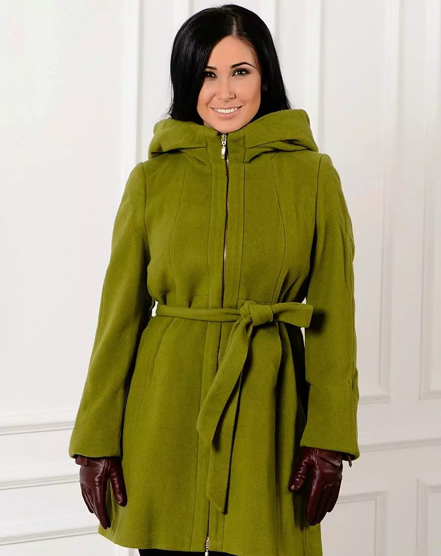 녹색 코트 (122 장의 사진)를 착용하는 것 : 진한 녹색, 어떤 스카프가 적합 할 것, 가방, 부속품, 영어 칼라가있는 코트 601_61