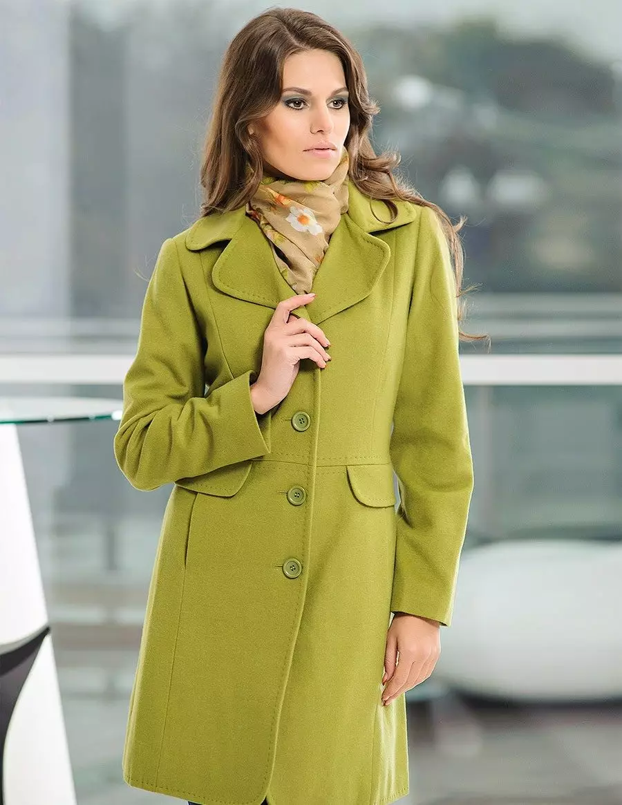 グリーンコート（122写真）を着用するもの：濃い緑、スカーフがフィット、バッグ、アクセサリー、英語の襟付きコート 601_68