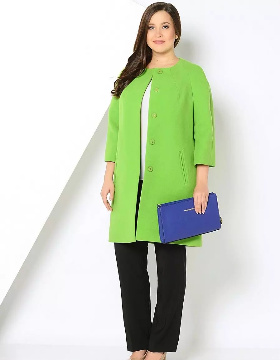 녹색 코트 (122 장의 사진)를 착용하는 것 : 진한 녹색, 어떤 스카프가 적합 할 것, 가방, 부속품, 영어 칼라가있는 코트 601_73
