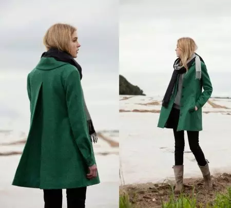グリーンコート（122写真）を着用するもの：濃い緑、スカーフがフィット、バッグ、アクセサリー、英語の襟付きコート 601_79