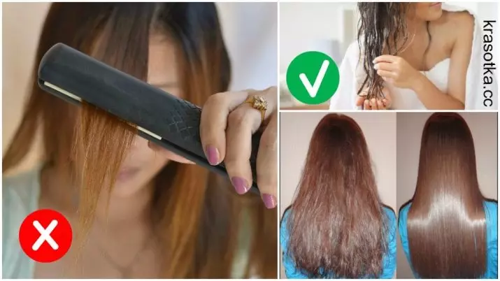 Saç stilleri için HEM KORUMA AŞAĞILARI: Bir yakalama, maşa veya saç kurutma makinesi ile stil yaparken saç restorasyonu için ısı koruma maddesini seçin. 6056_2