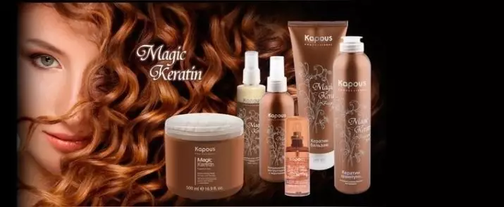 Shampoo Magic Keratin: Características dos meios confusos, efeito de cabelo de queratina da marca de profissionais kapous, meninas 6059_8