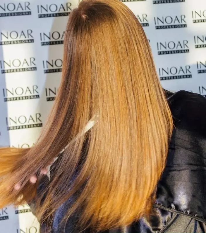 Keratin Inoar: Ny Pros sy ny Cons of Keratin Hair Direting G-volo, torolàlana ho an'ny fampiasana sy ny hevitra momba ny tompo 6063_11