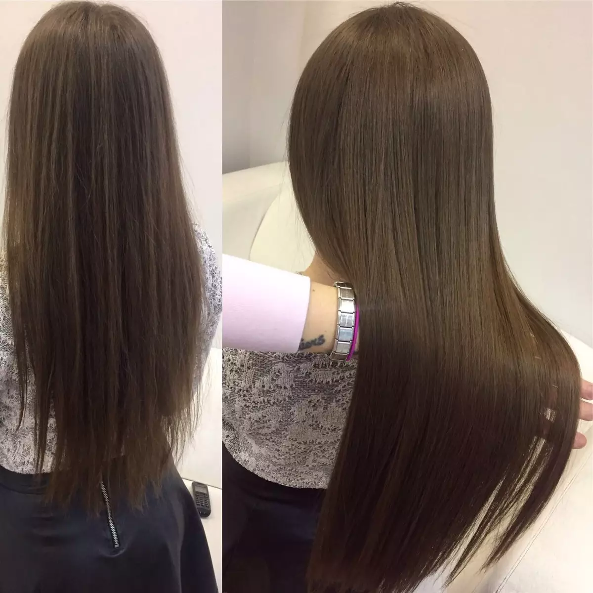 ဆံပင်အတွက် Keratin နှင့်အတူ Ampoules: အရည် Keratin အရည်သုံးခြင်း, ၎င်း၏အကျိုးကျေးဇူးများ, အန္တရာယ်များ, လူကြိုက်များထုတ်လုပ်သူများ, ရလဒ်များကိုအသုံးပြုပါ 6064_29