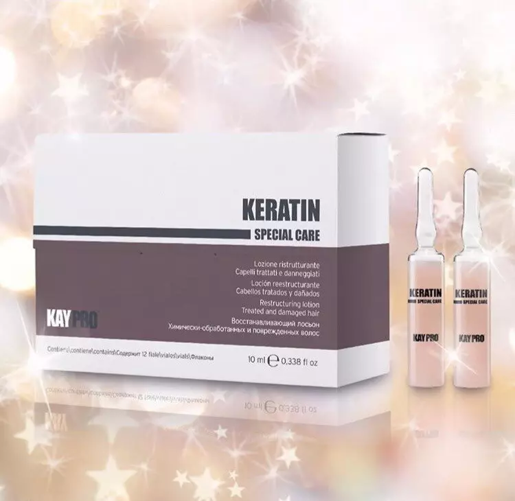 Keratin (54 foto): Apa itu? Komposisi produk rambut dan fitur prosedur. Berapa banyak yang ditahannya dan bagaimana cara mencucinya? Ulasan 6073_23