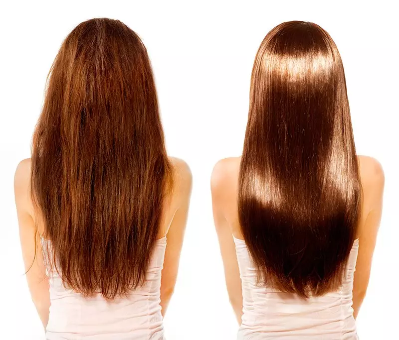 Keratin (54 foto): Apa itu? Komposisi produk rambut dan fitur prosedur. Berapa banyak yang ditahannya dan bagaimana cara mencucinya? Ulasan 6073_35