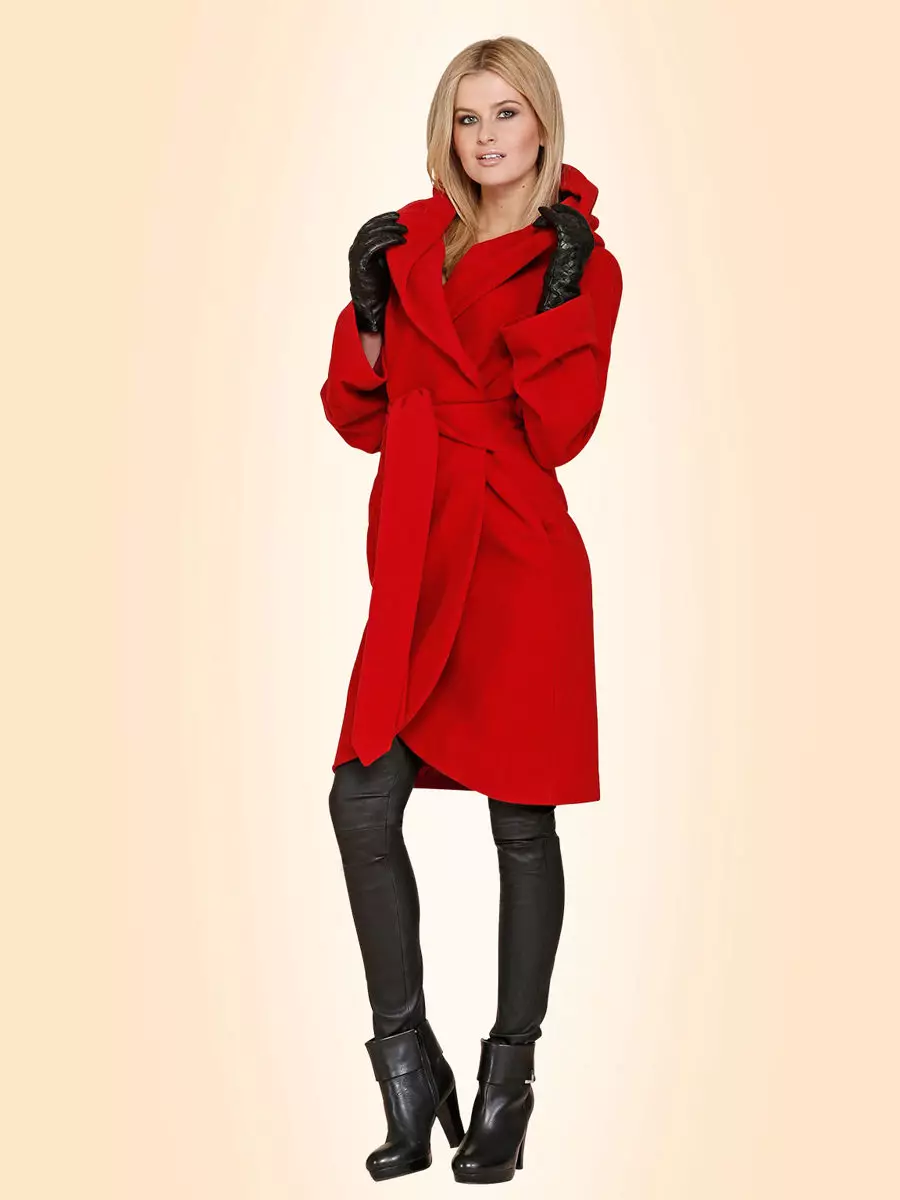 什麼穿紅色外套（77張）：總之，在一個籠子裡，用圍巾，用紅色上衣的圖像，一頂帽子，時尚2021 608_25