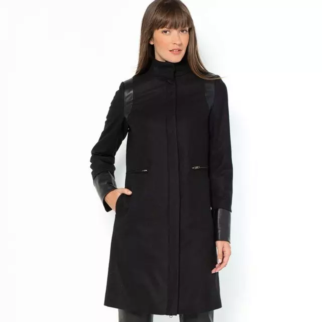 Жіноче драпове пальто (112 фото): великих розмірів, як випрати, з хутром, чорне, з капюшоном, з чим носити пальто з драпу 610_44