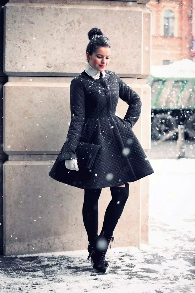 Kvinna svart kappa (172 foton): lång, kort, hooded, svartvitt, raka, läder ärmar, passform, läder 611_37