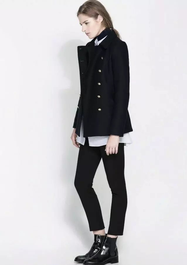 女性黑色外套（172張照片）：長，短，連帽，黑色和白色，直，皮革套，適合，皮革 611_46
