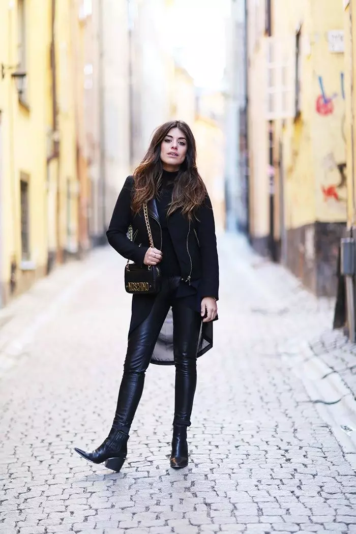 女性のブラックコート（172写真）：ロング、ショート、フード付き、白黒、ストレート、レザースリーブ、フィット、レザー 611_6