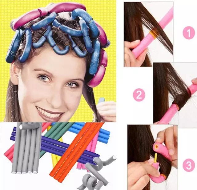 Mjuka Curlers Curls (32 foton): Välj hårkrullare och andra för att skapa lockar på lång och kort hår 6129_30