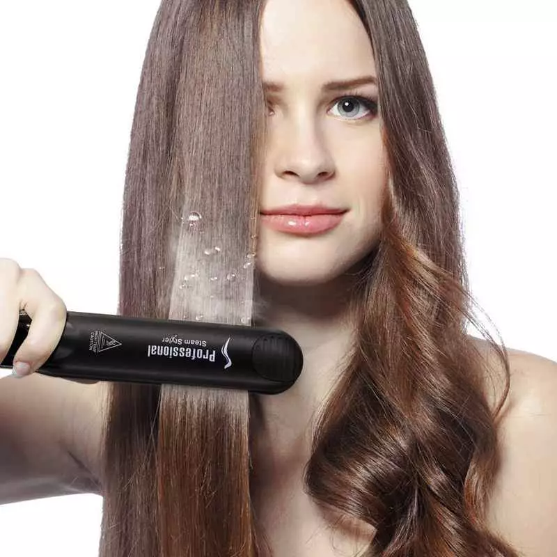 Steam Hair Clips: revizio de profesiaj straighents por paro, L'Oreal Steamampod kaj alia plej bona fero kun vaporfunkcio. Recenzoj 6158_4