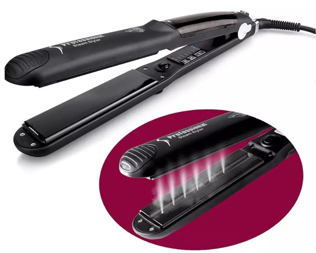 Ceramic hair straighteners with steam фото 88