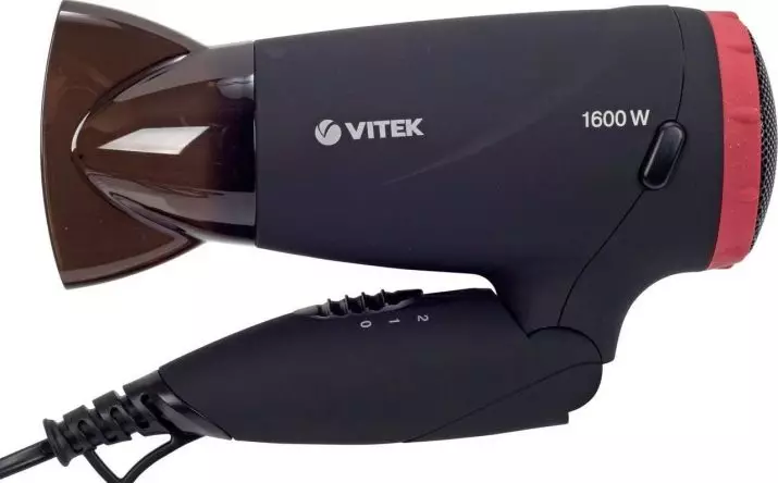 Vitek Hair Dryers: Modelên bi kulikê (comb) ji bo por, diffuser û yên din. Nirxên Review 6178_15