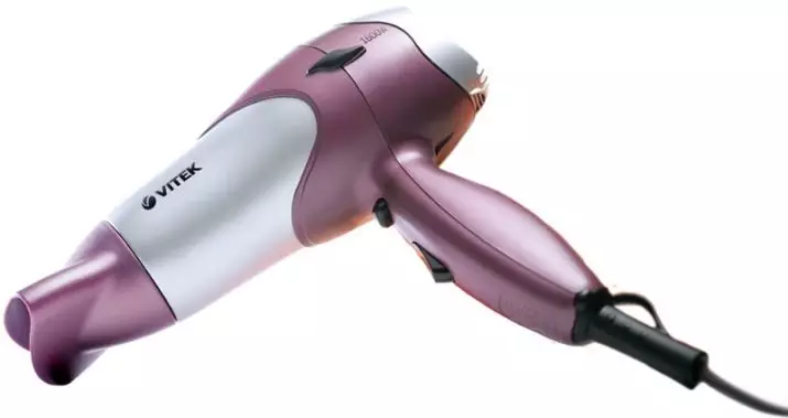 Vitek Hair Dryers: Modelên bi kulikê (comb) ji bo por, diffuser û yên din. Nirxên Review 6178_16