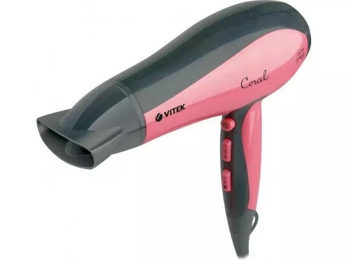 Vitek Hair Dryers: Modelên bi kulikê (comb) ji bo por, diffuser û yên din. Nirxên Review 6178_17
