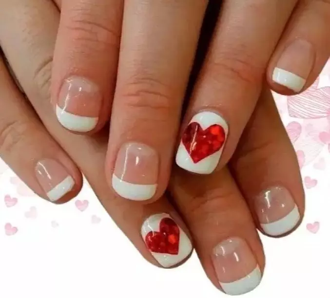 Manicure on February 14 (57 photos): nail design ideas on lovers day, beautiful examples 6259_33