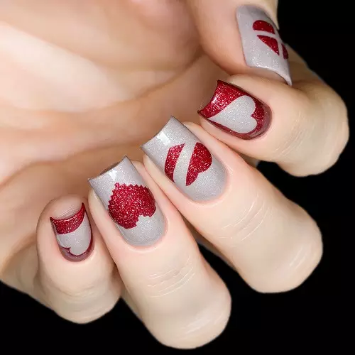 Manicure il 14 febbraio (57 foto): idee per il design delle unghie sul giorno degli amanti, bellissimi esempi 6259_39