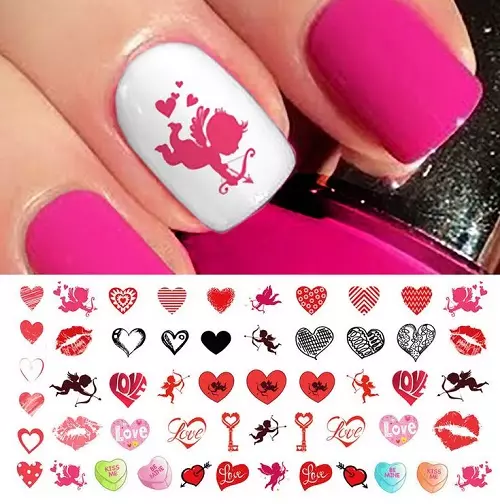 Manicure on February 14 (57 photos): nail design ideas on lovers day, beautiful examples 6259_44