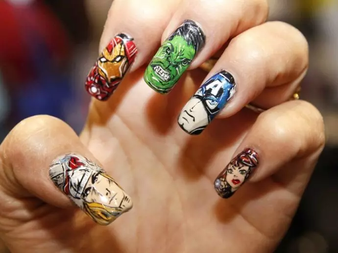 Cartoons on the nails (58 photos): the design of the cartoon manicure with the heroes 