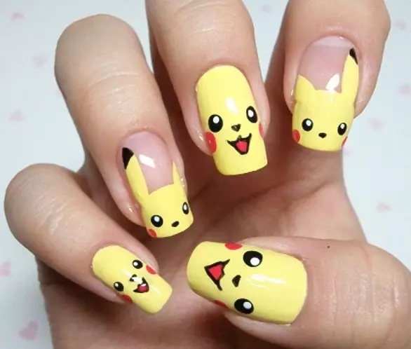 Cartoons ka lipekere e (58 photos): moralo oa qabolang manicure le bahale 