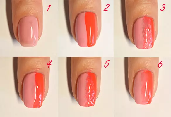 Hvordan laver man en smuk blid manicure? 58 Foto: Ideer til oprettelse af en flerfarvet eller monokonbelægning af negle med enkle tegninger eller gradient 6292_10