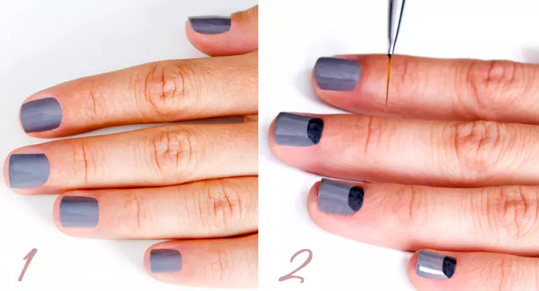 Hvordan laver man en smuk blid manicure? 58 Foto: Ideer til oprettelse af en flerfarvet eller monokonbelægning af negle med enkle tegninger eller gradient 6292_16