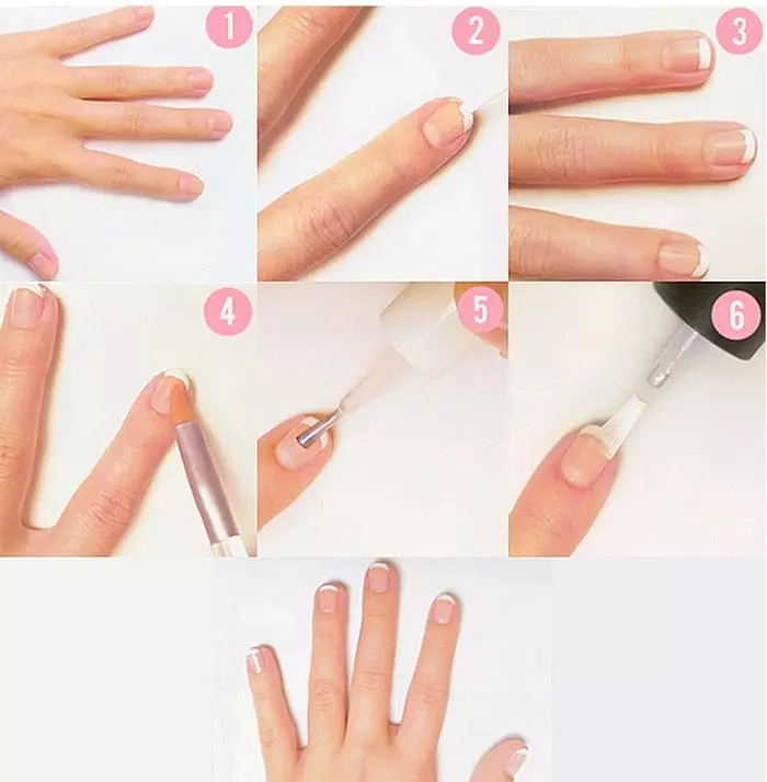 Hvordan laver man en smuk blid manicure? 58 Foto: Ideer til oprettelse af en flerfarvet eller monokonbelægning af negle med enkle tegninger eller gradient 6292_34