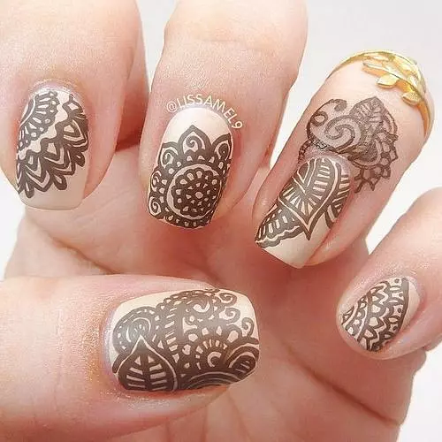 Oriental manicure (34 duab): tus ntsia thawv tsim nyob rau hauv oriental style 6302_8