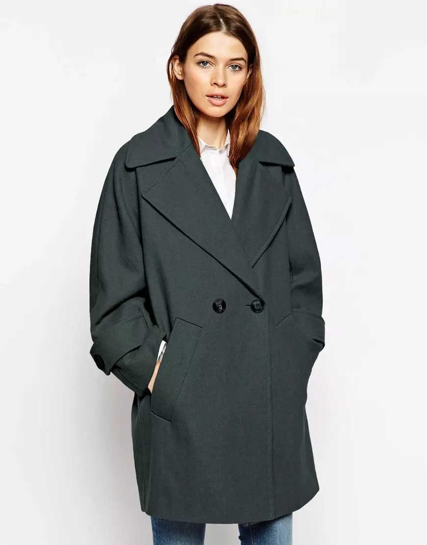 Overseas kaput (111 fotografije): Šta obući kaputi od prevelike reza, modela 2021, u kavezu, vunenu, sivu, odnosno 630_18