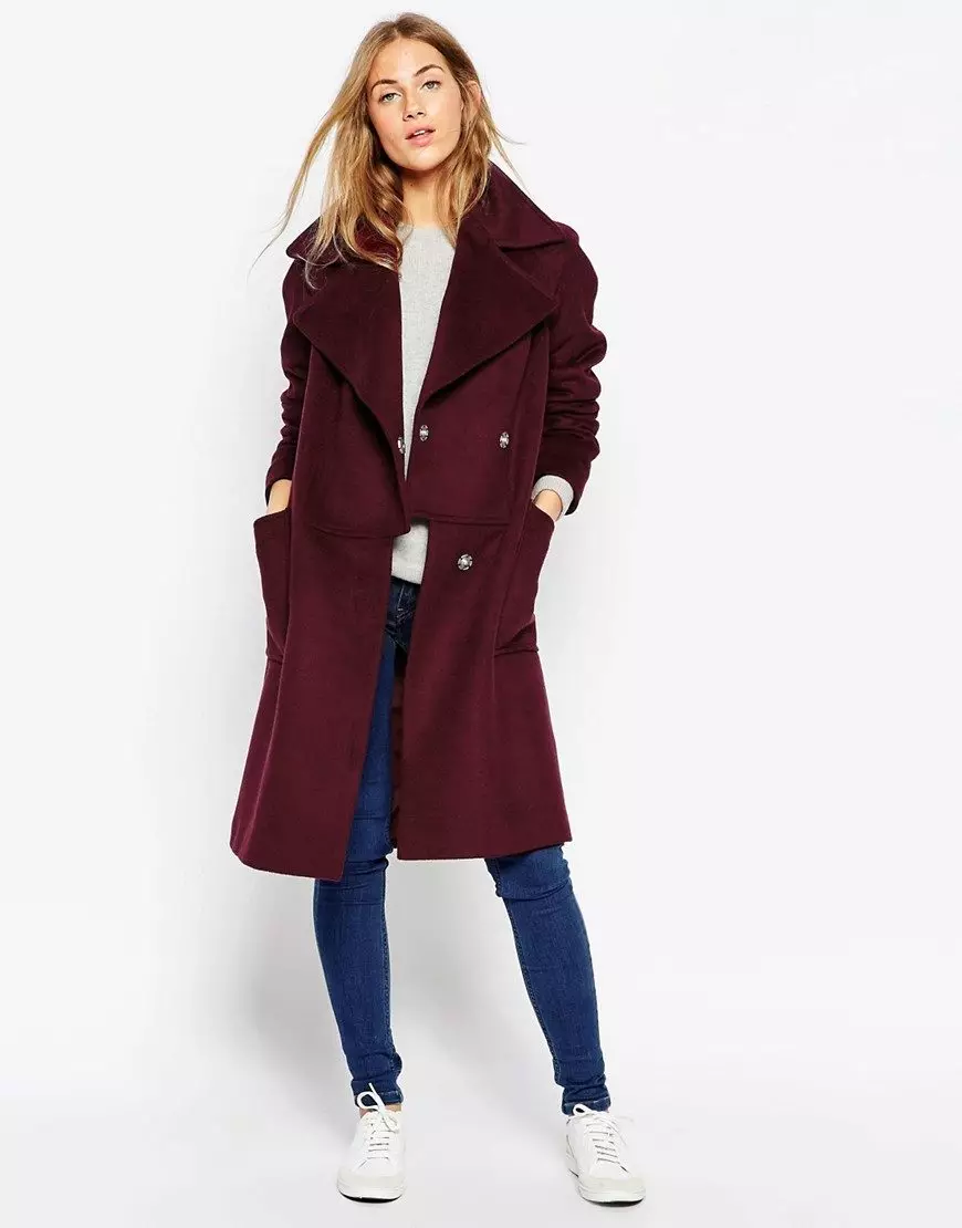 Cappotto d'oltremare (111 foto): cosa indossare cappotti di oversize tagliati gratuiti, modelli 2021, in una gabbia, in lana, grigio, cioè 630_27