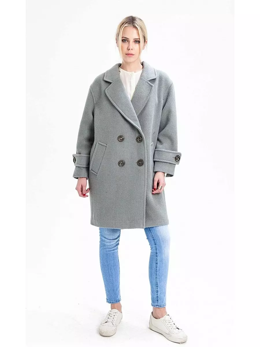 Overseas kaput (111 fotografije): Šta obući kaputi od prevelike reza, modela 2021, u kavezu, vunenu, sivu, odnosno 630_32