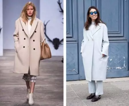 Cappotto d'oltremare (111 foto): cosa indossare cappotti di oversize tagliati gratuiti, modelli 2021, in una gabbia, in lana, grigio, cioè 630_76