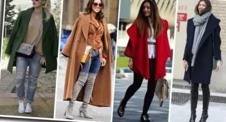 Overseas kaput (111 fotografije): Šta obući kaputi od prevelike reza, modela 2021, u kavezu, vunenu, sivu, odnosno 630_77