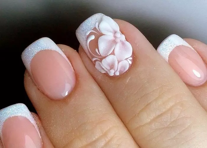 Impresionirajte na nokte (90 fotografija): Dizajn vjenčanog manikura, korak-po-korak modeliranje cvijeća i leptira akril gel 3D na oštrim noktima 6327_44