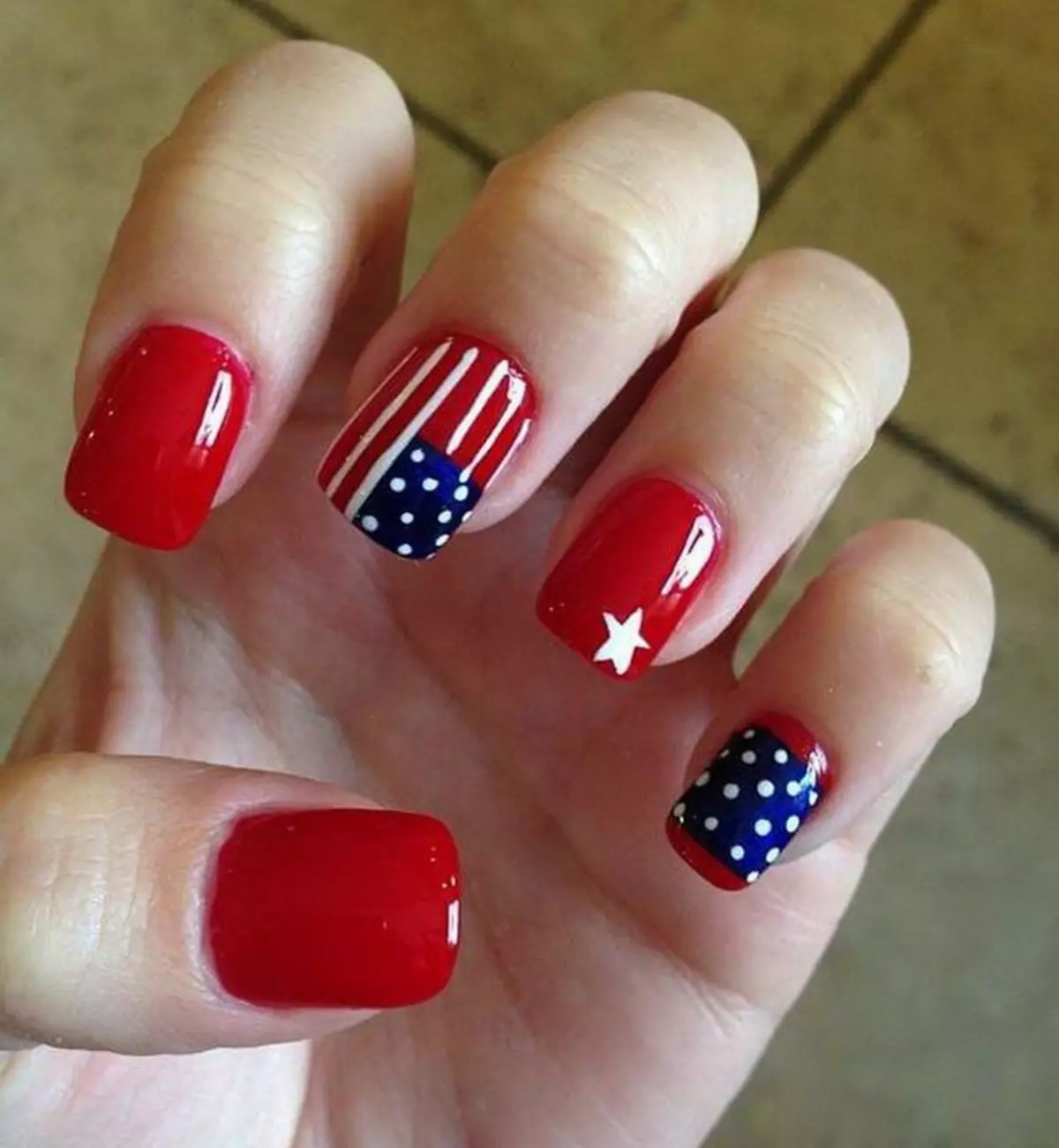 Флаг Америки на ногтях