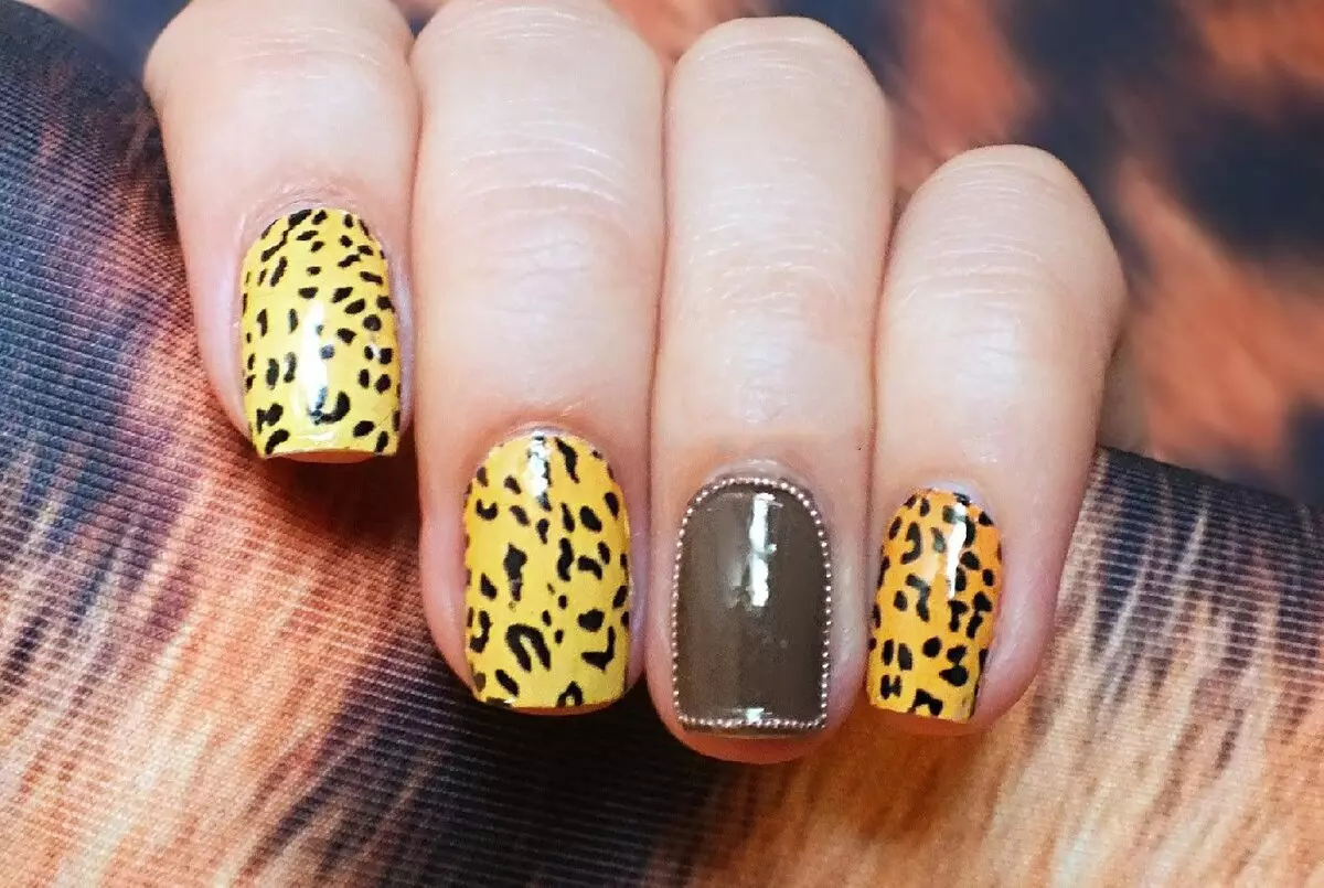 Леопардовый маникюр на короткие ногти фото дизайн