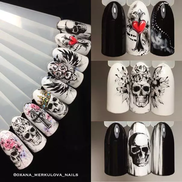 Gothic Manikyyri (40 Valokuvat): Nailsin muotoilun ominaisuudet ovat valmiita 6351_33