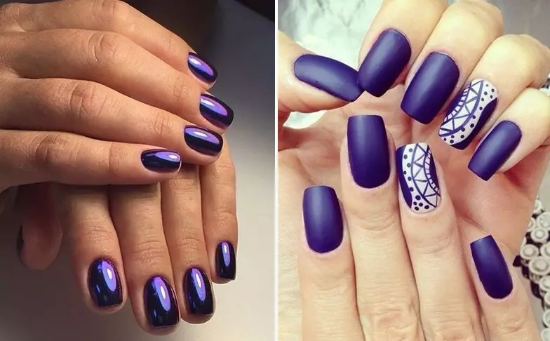 manicura noche (46 fotos): Hermoso diseño de uñas en tonos azules 6363_12