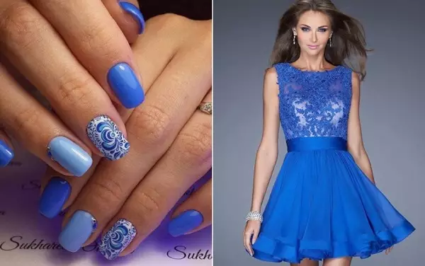 Evening Manicure (46 fotos): Design de unhas bonitos em tons azuis 6363_13